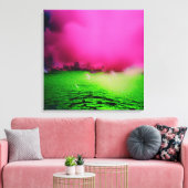 有毒な緑の風景と紫の雲 キャンバスプリント (インサイチュ (リビング))