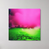有毒な緑の風景と紫の雲 キャンバスプリント (正面)