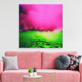 有毒な緑の風景と紫の雲 キャンバスプリント (インサイチュ (リビング))