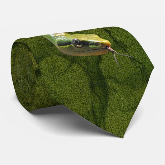 有毒な緑色のヘビ頭部の野生動物の首の効果 ネクタイ (ロール)