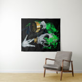 有毒ガスマスク：ネオン炎 タペストリー (インサイチュ(横))