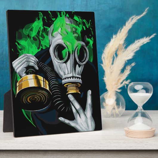 有毒ガスマスク：ネオン炎 フォトプラーク (側面)