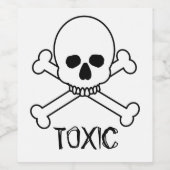 有毒スカル及びクロスボーンデザイン ワインラベル (シングルラベル)