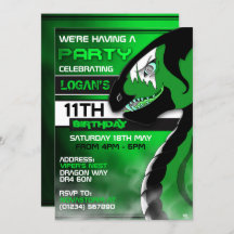 有毒ドラゴン誕生日招待状