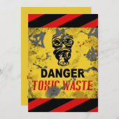 有毒廃棄物のハロウィンのおもしろいでグランジな招待状 招待状 (正面/裏面)