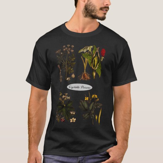 有毒植物 – ヴィンテージ植物イラストレーション Tシャツ (正面)