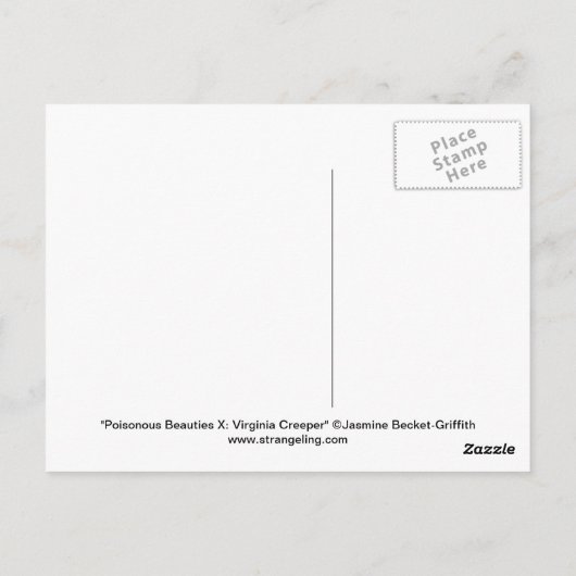「有毒美しいX:バージニア・クリーパー」ポストカード ポストカード (裏面)