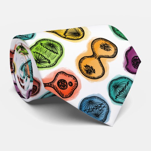 有糸分裂 – 白の色 ネクタイ (ロール)