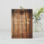 有素朴刺鉄線馬蹄結婚式招待状 招待状 (スタンド正面)