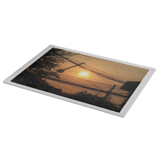 有線サンセット…クルンテップ（タイ） カッティングボード (角)