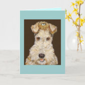 有線フォックステリアカード カード (黄色い花)