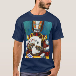 有線ロボットトランプの油彩画 Tシャツ