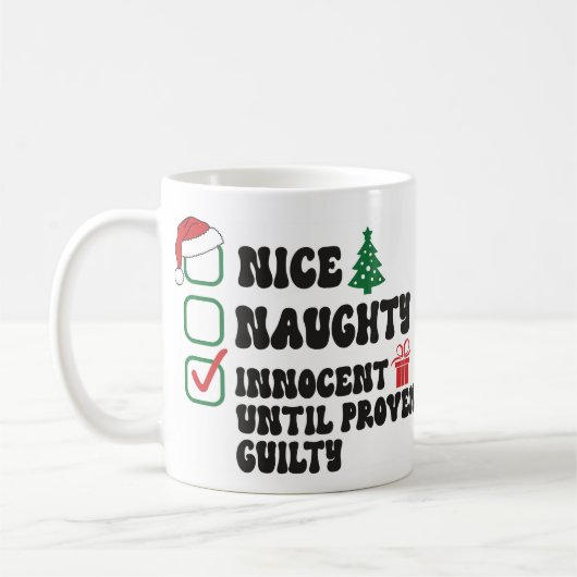 有罪と証明されるまで無罪 コーヒーマグカップ (左)