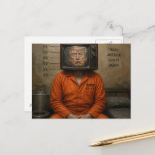 有罪のトランプが刑務所にいる ポストカード