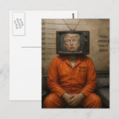 有罪のトランプが刑務所に収監される ポストカード (正面/裏面)