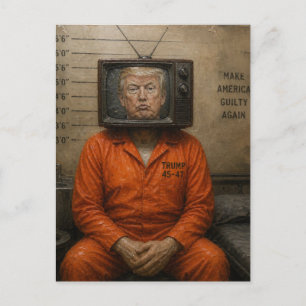 有罪のトランプが刑務所に収監される ポストカード