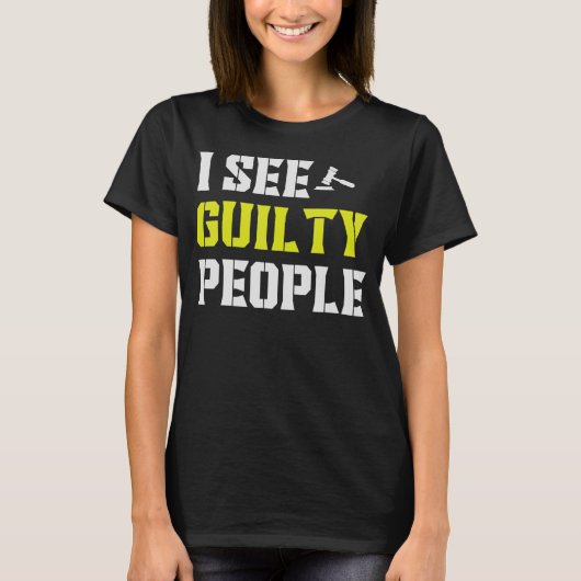 有罪の人刑務官を見る Tシャツ (正面)