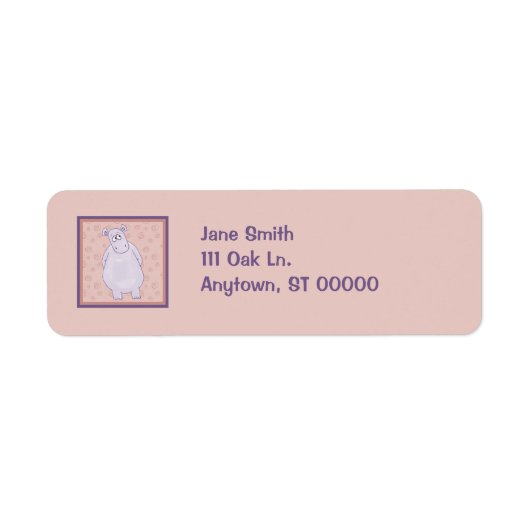 有罪の小さなヒッポ住所 シール (正面)