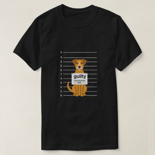 有罪の犬のムグショット Tシャツ (デザイン正面)