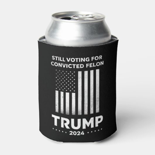 有罪の重罪犯トランプを支持し続ける 2024 缶クーラー (缶正面)