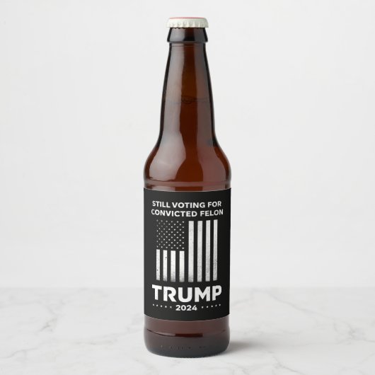 有罪の重罪犯トランプを2024年も支持 ビールラベル (正面)