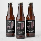 有罪の重罪犯者 親トランプ 2024に投票します ビールラベル (ボトル)