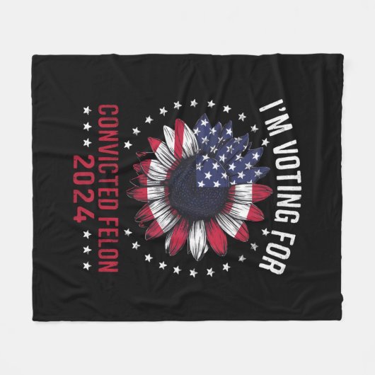 有罪判決を受けたトランプ支持者2024に投票します フリースブランケット (正面(横))