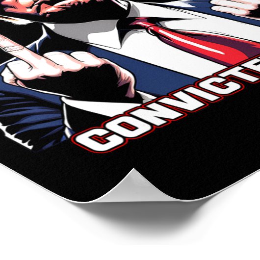 有罪判決を受けたフェロンの投票は中指で行う ポスター (角)