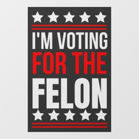 有罪判決を受けたフェロンデカールに投票する ウィンドウサイン (シート)