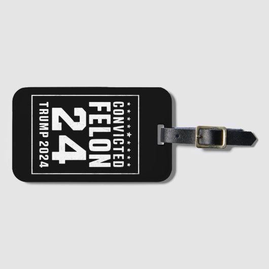 有罪判決を受けたフェロン4th 7月トランプ2024 ラゲッジタグ (正面横)