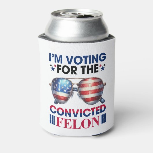 有罪判決を受けたフェロン・トランプ大統領の投票 缶クーラー (缶裏面)