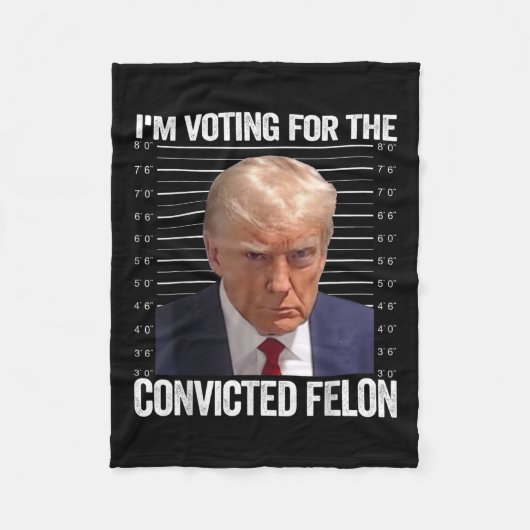 有罪判決を受けたフェロン・プロトランプのおもしろい投票を行う フリースブランケット (正面)