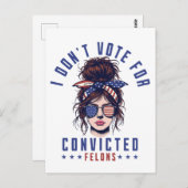有罪判決を受けた重罪人には投票しない ポストカード (正面/裏面)