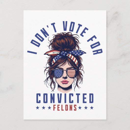 有罪判決を受けた重罪人には投票しない ポストカード (正面)