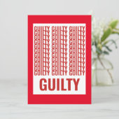 有罪34回の評決スコアカードトランプ 招待状 (スタンド正面)