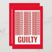 有罪34回の評決スコアカードトランプ 招待状 (正面/裏面)
