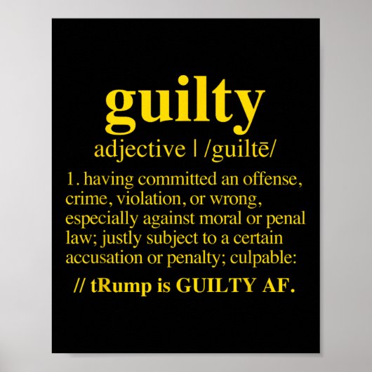 有罪 – 有罪の定義（黄色） ポスター (正面)