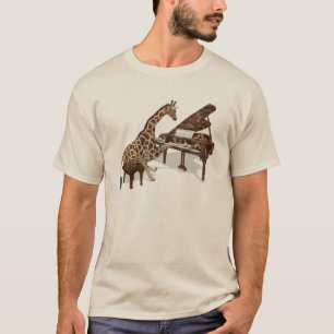 有能なキリンはグランドピアノを弾きます Tシャツ