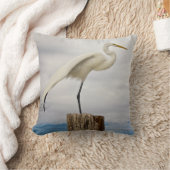 有能な白鷺| Fort Myersのビーチ、フロリダ クッション (ブランケット)