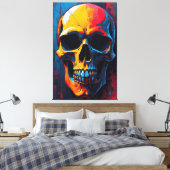 有色スカル キャンバスプリント (インサイチュ (寝室))