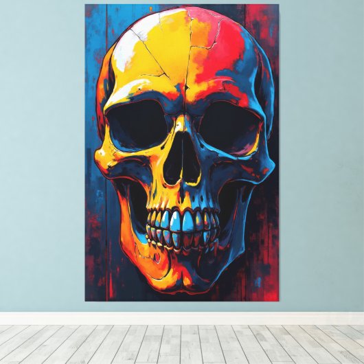 有色スカル キャンバスプリント (インサイチュ (ウッドフロア))