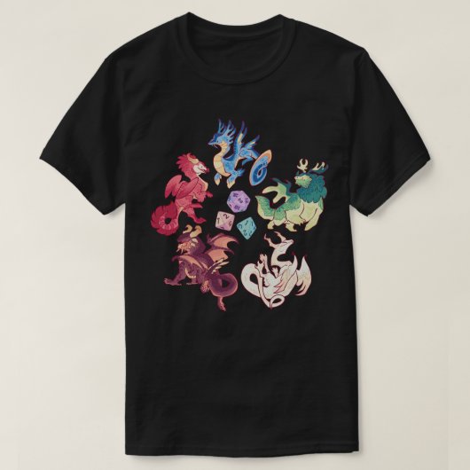 有色ドラゴン Tシャツ (デザイン正面)