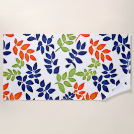 有色リーフ反復 ビーチタオル