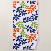 有色リーフ反復 ビーチタオル (正面)