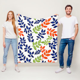 有色リーフ反復 フリースブランケット