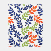 有色リーフ反復 フリースブランケット (正面)