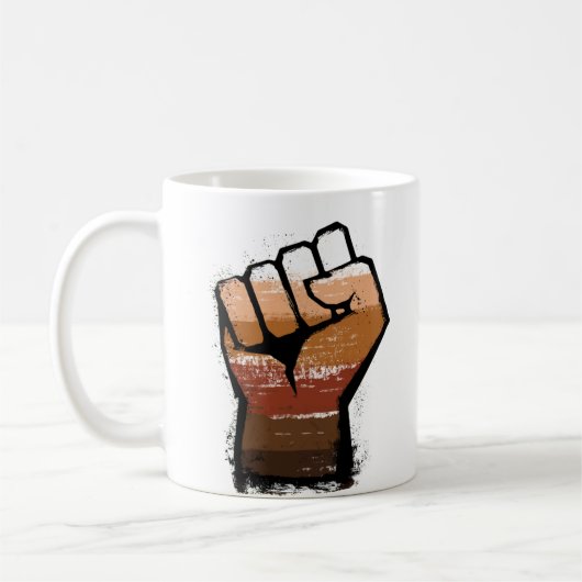 有色人種プライドの拳 コーヒーマグカップ (左)
