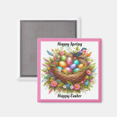 有色卵磁石を持つ鳥 マグネット (正面/裏面)