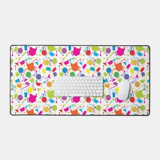 有色厨房付き模様物 デスクマット (キーボード&マウス)