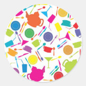 有色厨房付き模様物 ラウンドシール (正面)